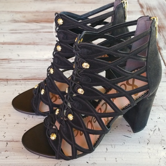 Sam Edelman Yeager peep toe suede booties - Picture 1 of 7